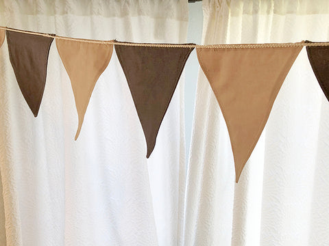 Pennant Bunting - Beige & Gray Cotton