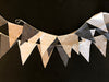 Pennant Bunting - Beige White & Gray Cotton