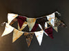Pennant Bunting - Christmas Burgundy Paisley